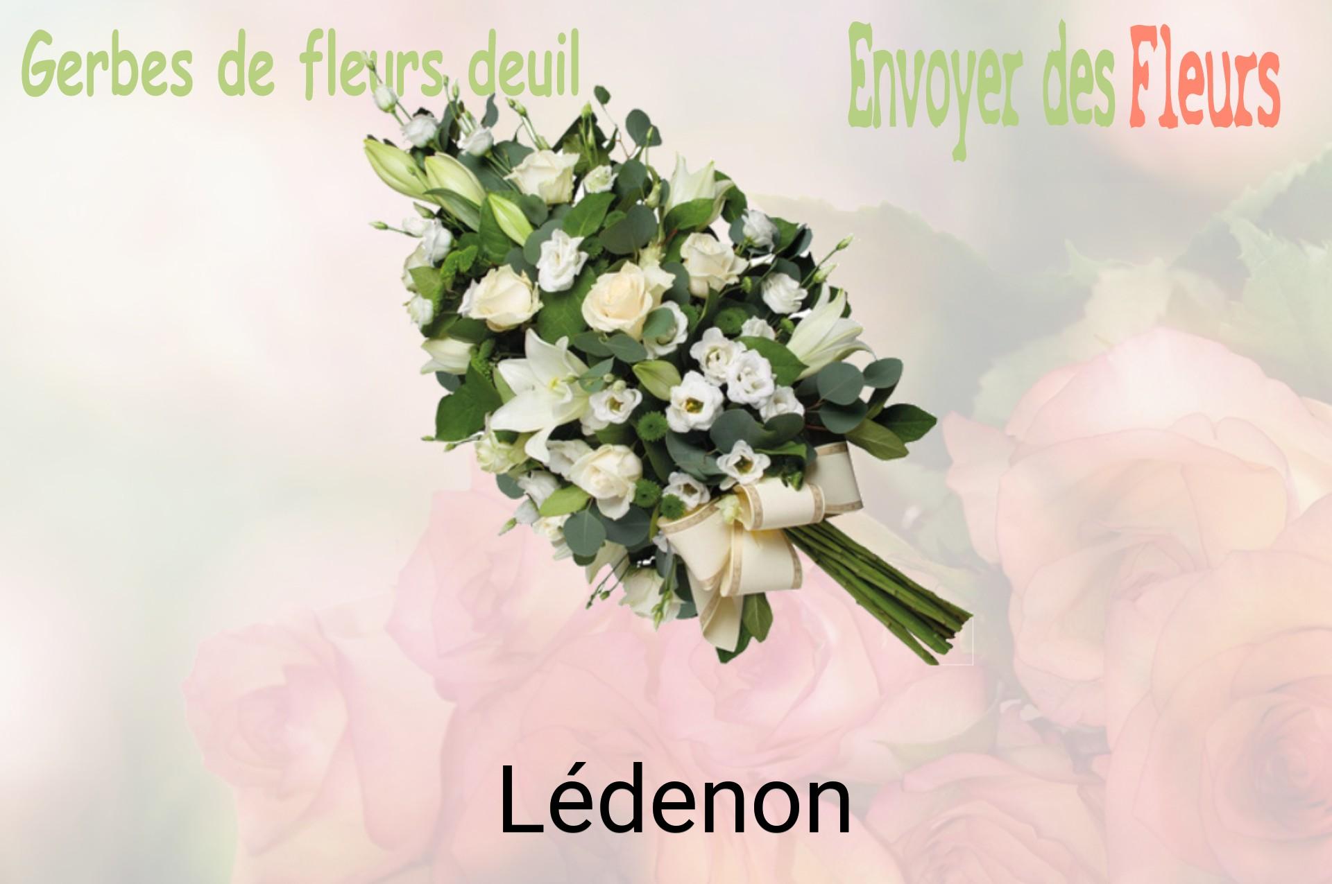 Gerbe de fleurs de deuil livrée à Lédenon